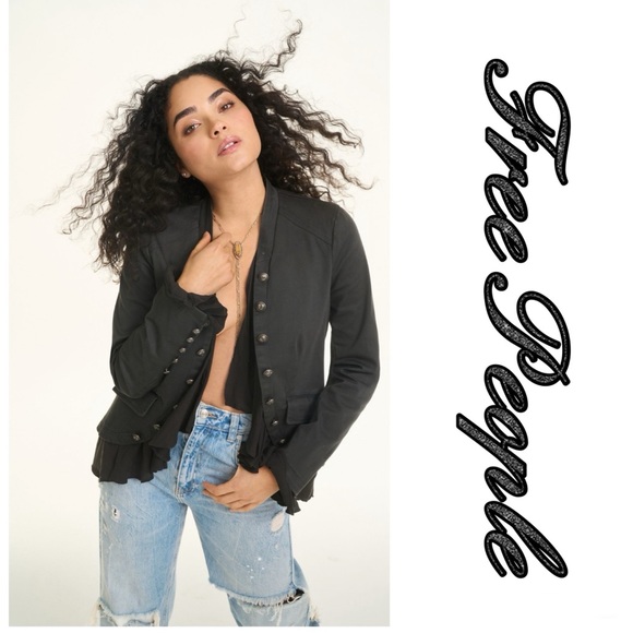 NWT Free People Ruffles Romance Military Jacket (S) - Picture 2 of 10